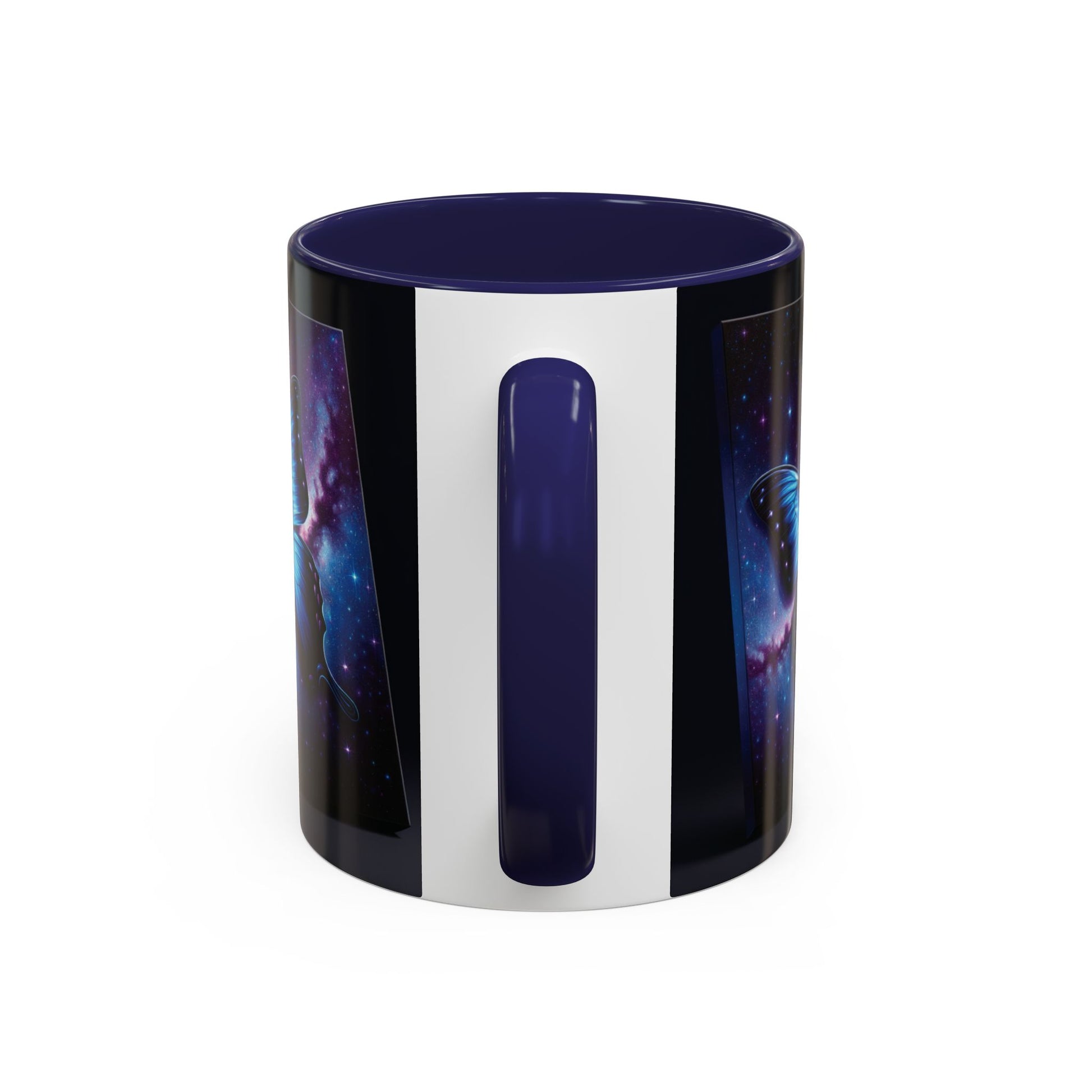 Coffee Mug - Morph Butterfly with Purple Background, Calm and Good Luck Design
