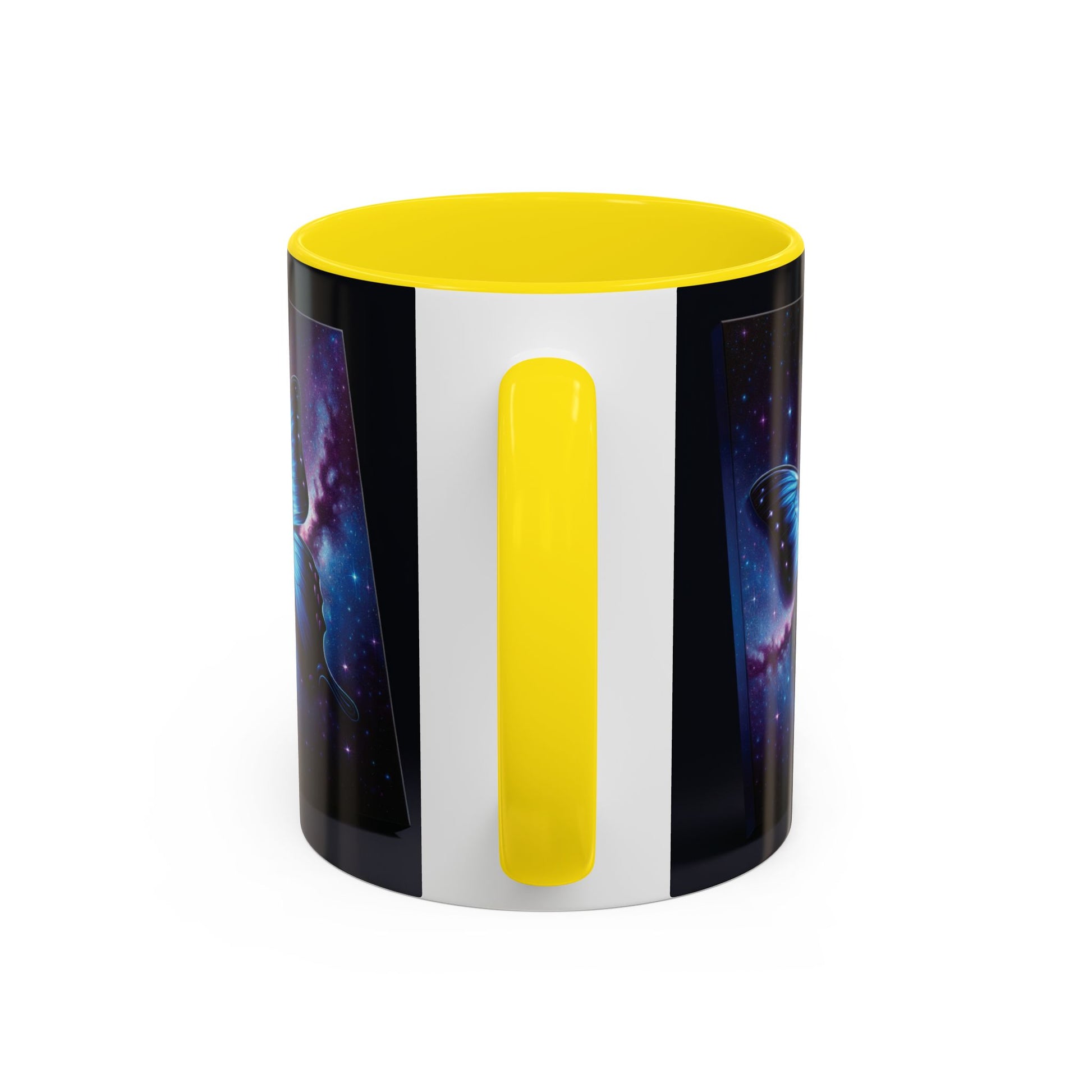 Coffee Mug - Morph Butterfly with Purple Background, Calm and Good Luck Design
