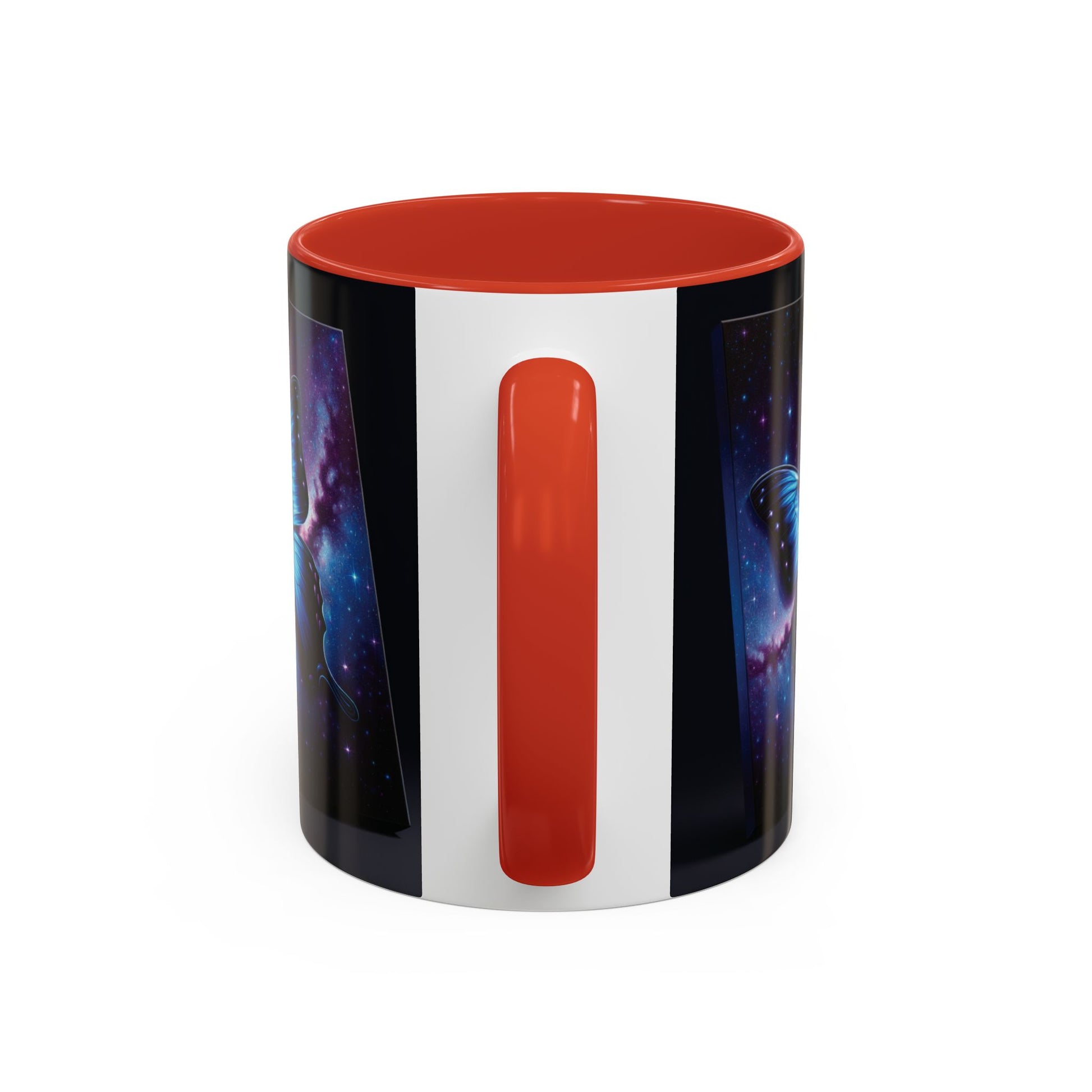 Coffee Mug - Morph Butterfly with Purple Background, Calm and Good Luck Design