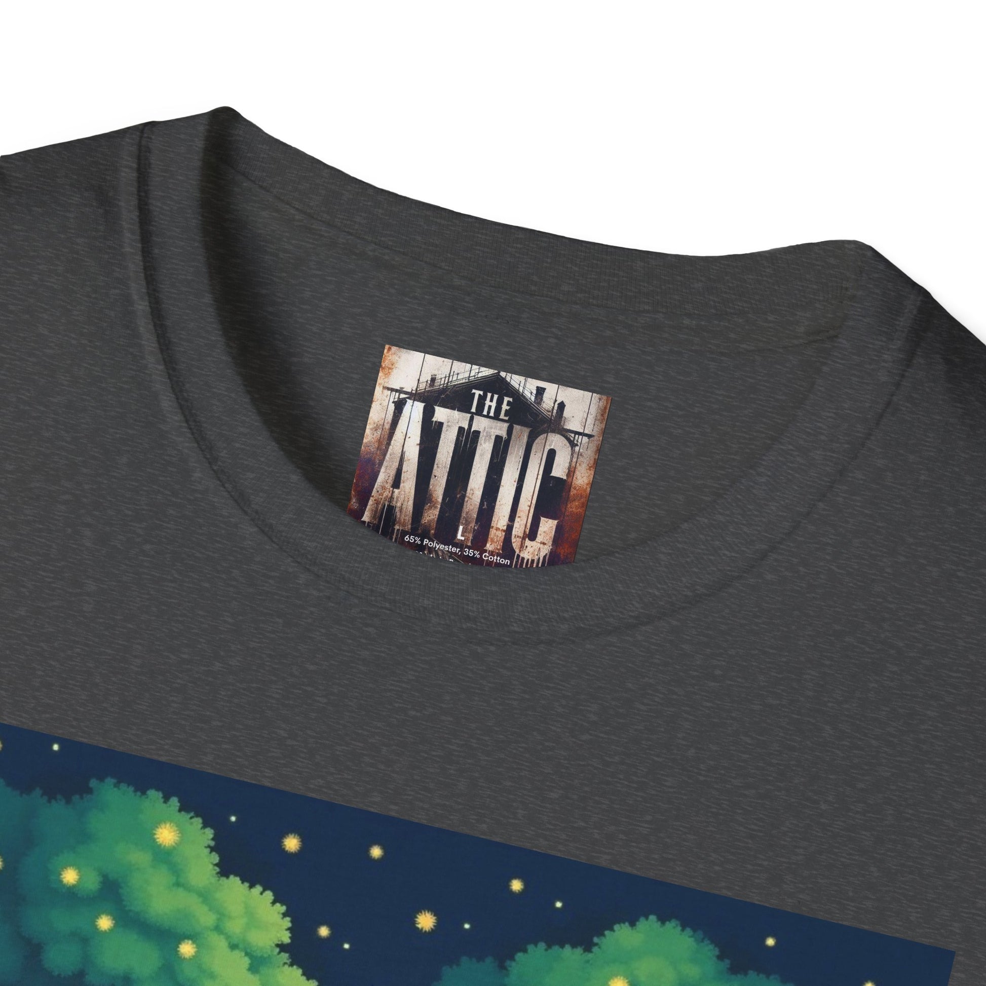 Treehouse Under Starry Night T-Shirt — Moonlit Crescent Tree House Design