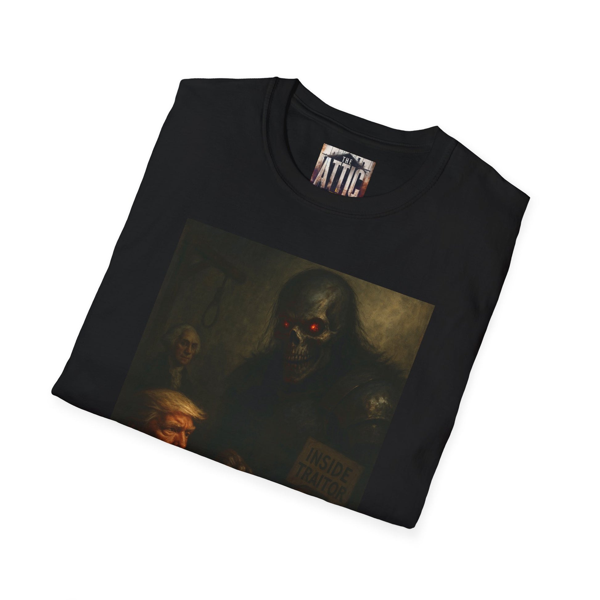"Demon with Politicians" Softstyle T-Shirt Anti war, anti govt shirt, protests, 1st ammendment