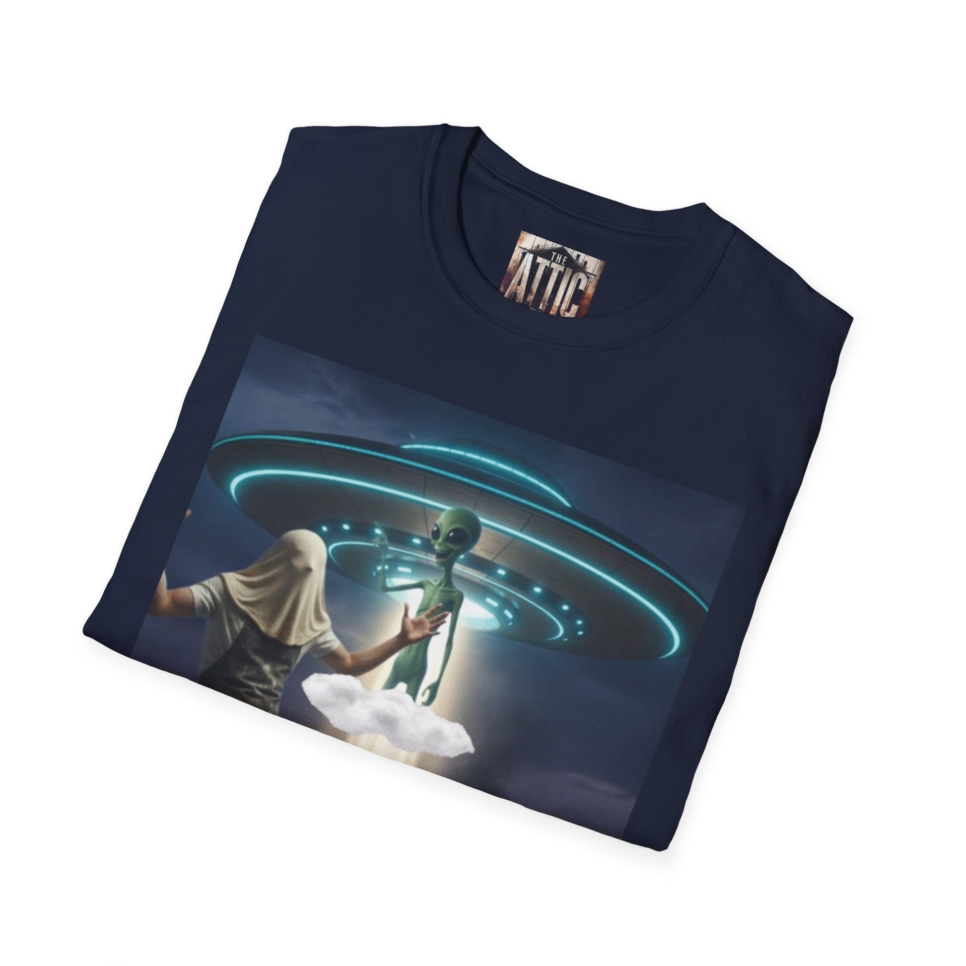 Alien Encounter Unisex Softstyle T-Shirt, Fun Graphic Tee for Sci-Fi Lovers, Unique Gift for UFO Enthusiasts, Trendy Casual Wear, [...]