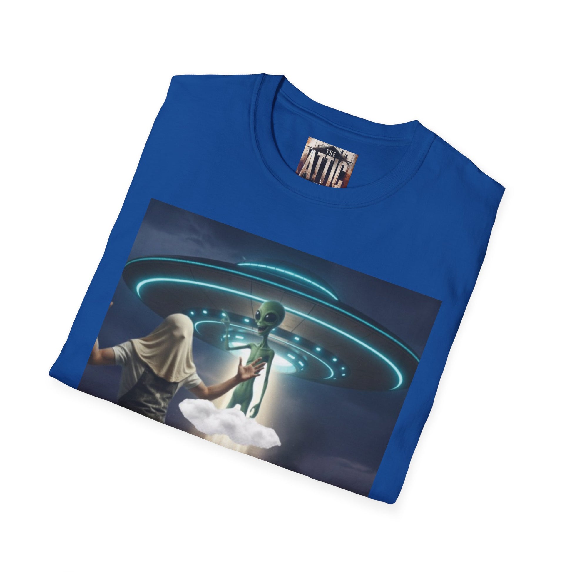 Alien Encounter Unisex Softstyle T-Shirt, Fun Graphic Tee for Sci-Fi Lovers, Unique Gift for UFO Enthusiasts, Trendy Casual Wear, [...]