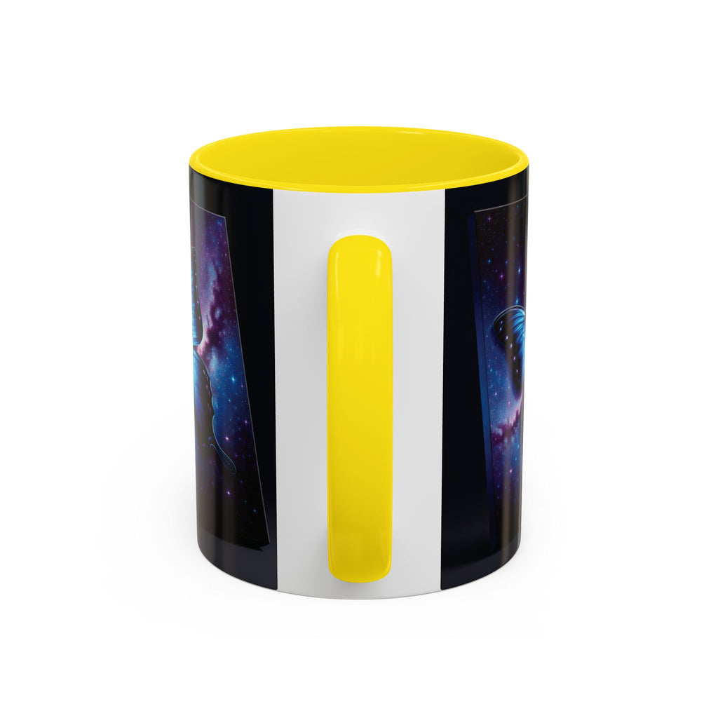 Coffee Mug - Morph Butterfly with Purple Background, Calm and Good Luck Design