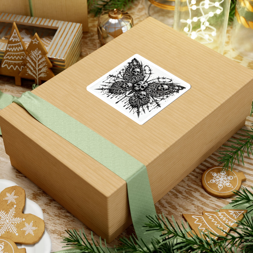 Sticker Set - Butterfly Skeleton in Black and White