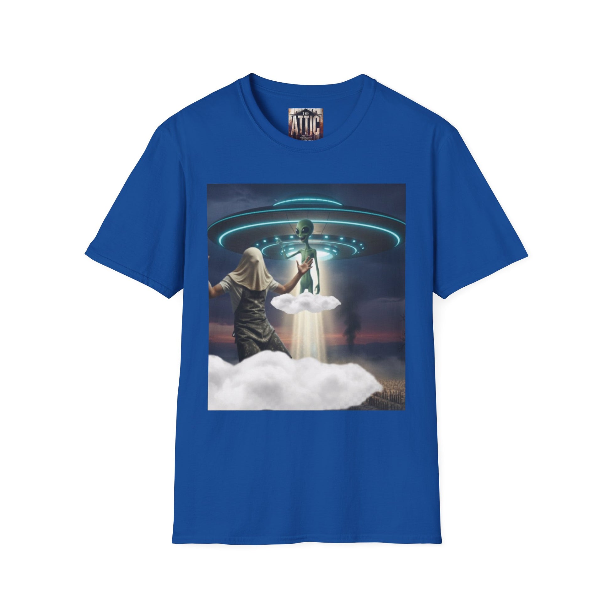 Alien Encounter Unisex Softstyle T-Shirt, Fun Graphic Tee for Sci-Fi Lovers, Unique Gift for UFO Enthusiasts, Trendy Casual Wear, [...]