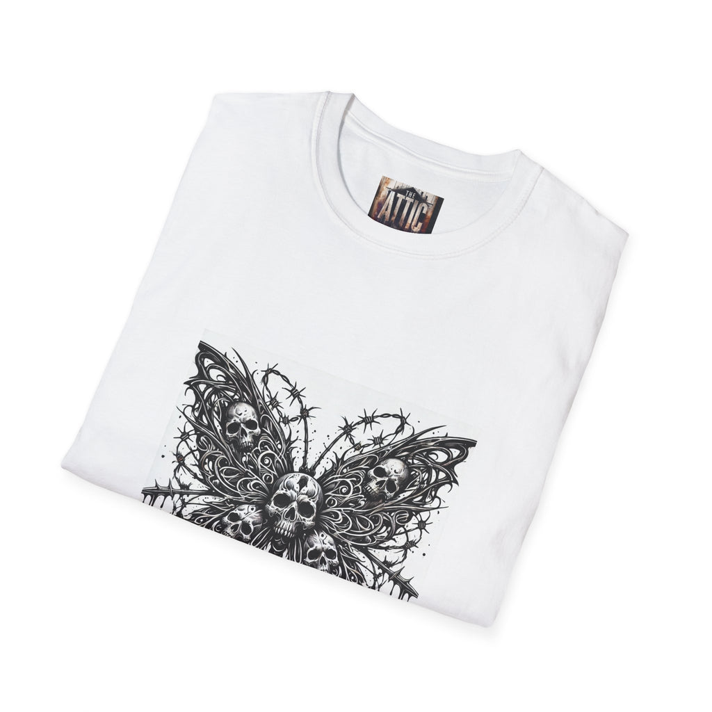 Gothic Butterfly Graphic T-Shirt, Perfect for Music Lovers, Alternative Style,