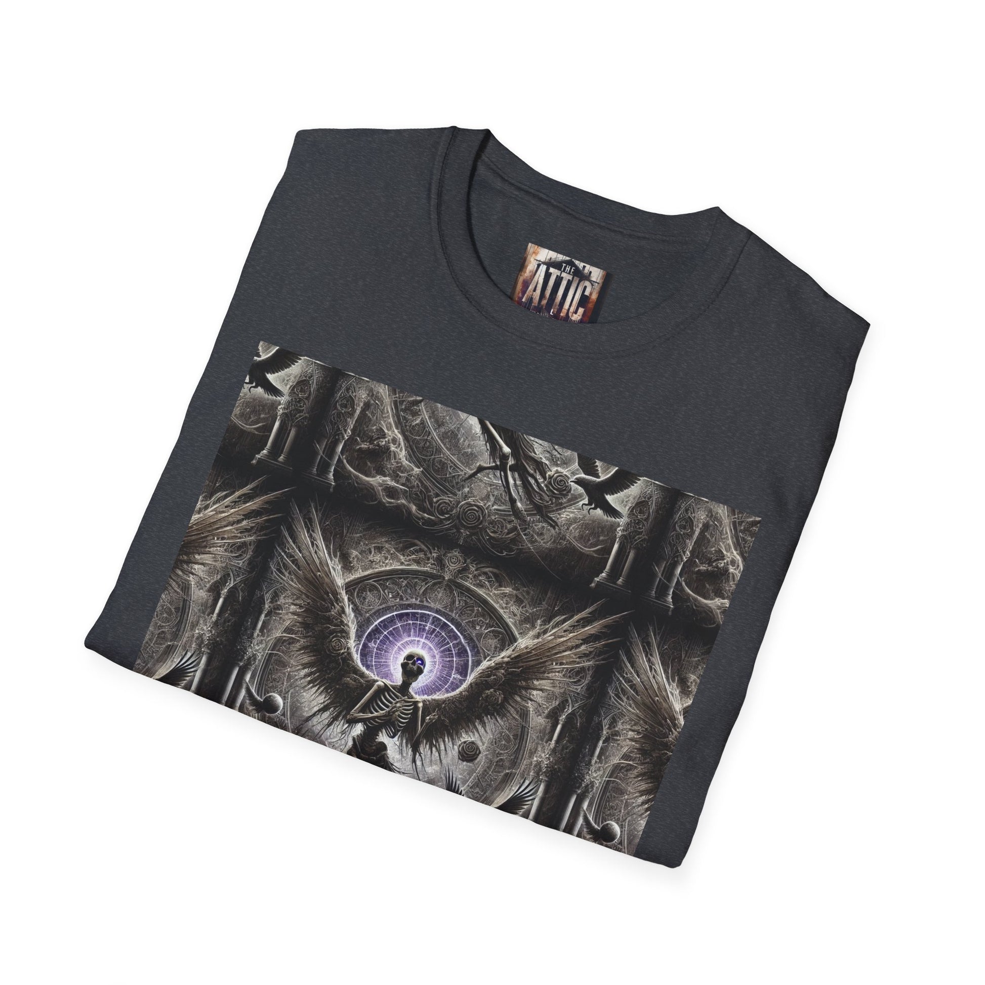 Mystical Angel Graphic T-Shirt, Unisex Softstyle Tee, Spiritual Fashion, Unique