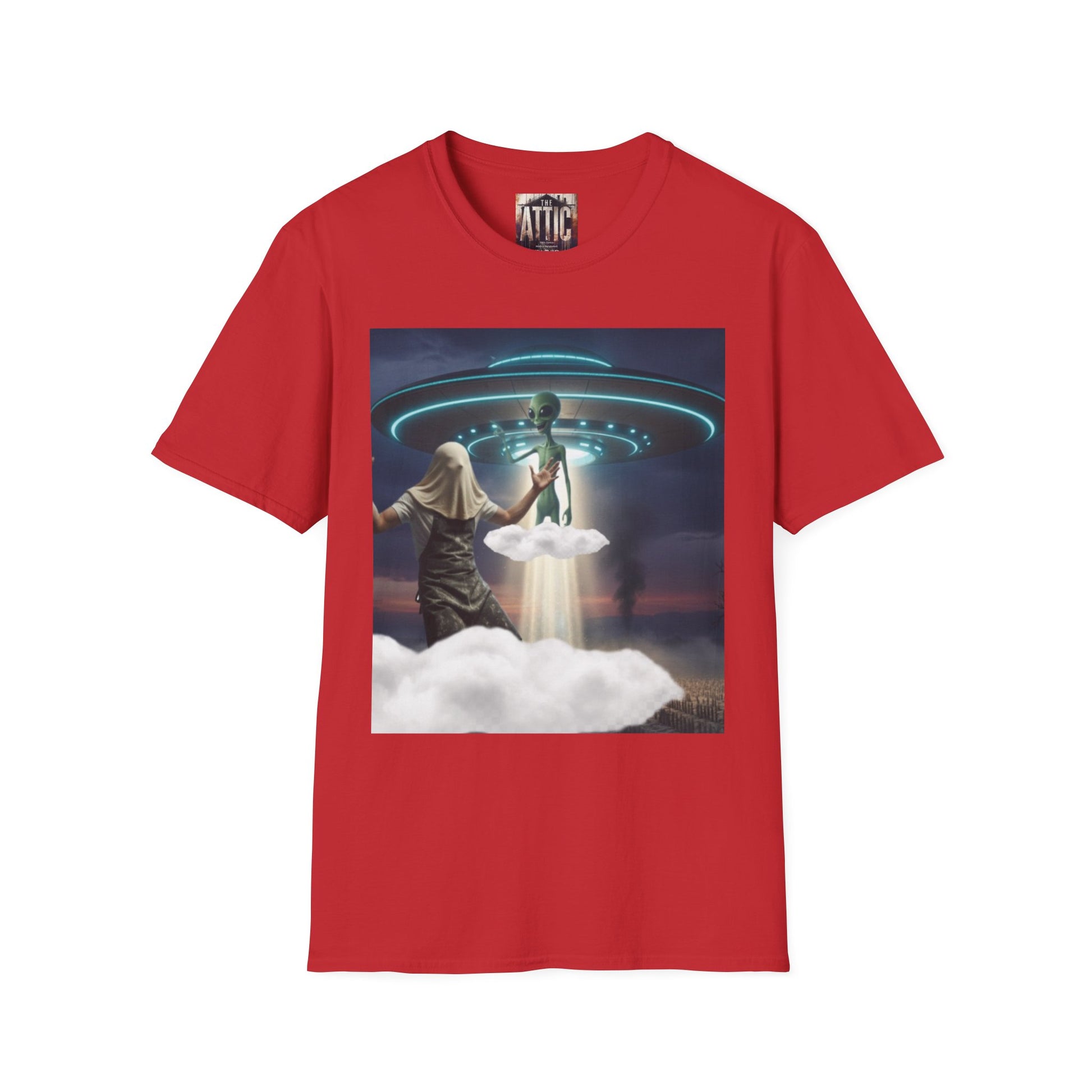 Alien Encounter Unisex Softstyle T-Shirt, Fun Graphic Tee for Sci-Fi Lovers, Unique Gift for UFO Enthusiasts, Trendy Casual Wear, [...]