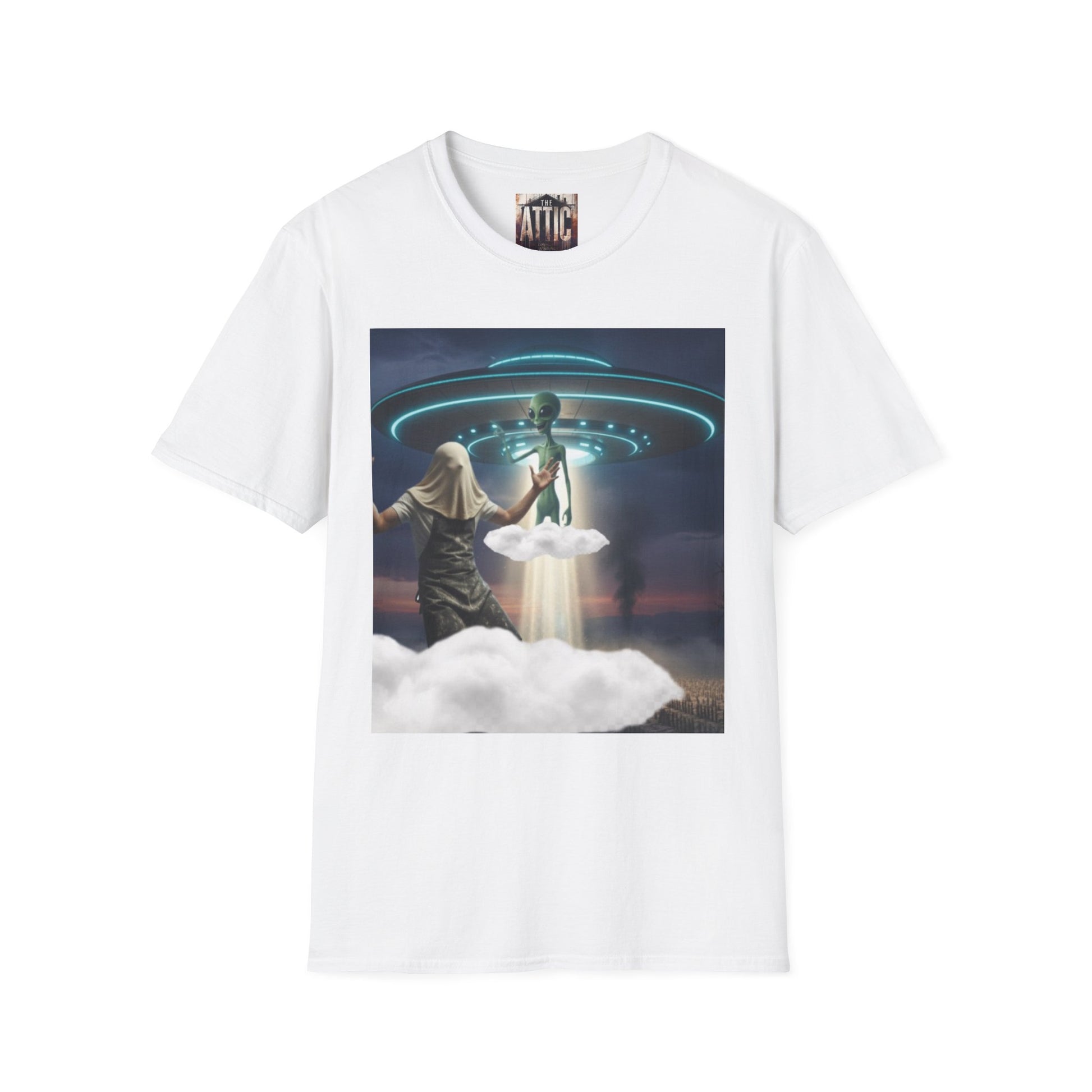 Alien Encounter Unisex Softstyle T-Shirt, Fun Graphic Tee for Sci-Fi Lovers, Unique Gift for UFO Enthusiasts, Trendy Casual Wear, [...]