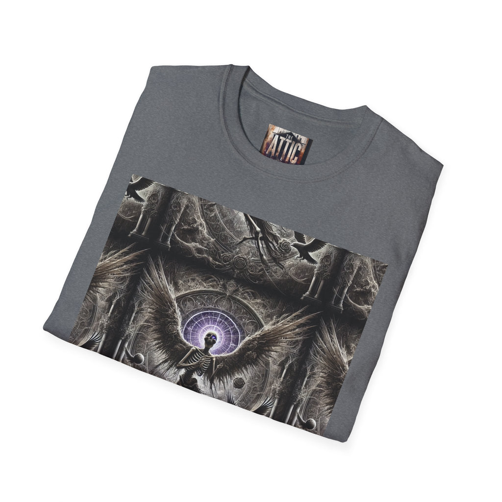 Mystical Angel Graphic T-Shirt, Unisex Softstyle Tee, Spiritual Fashion, Unique