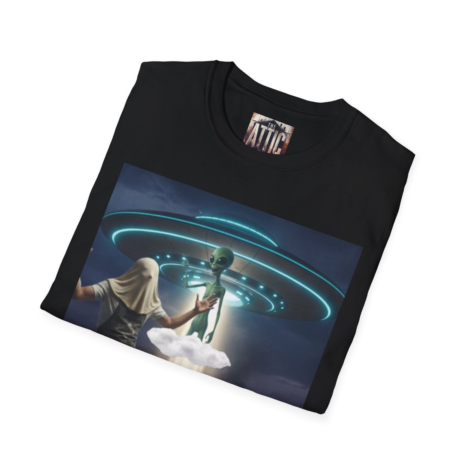 Alien Encounter Unisex Softstyle T-Shirt, Fun Graphic Tee for Sci-Fi Lovers, Unique Gift for UFO Enthusiasts, Trendy Casual Wear, [...]