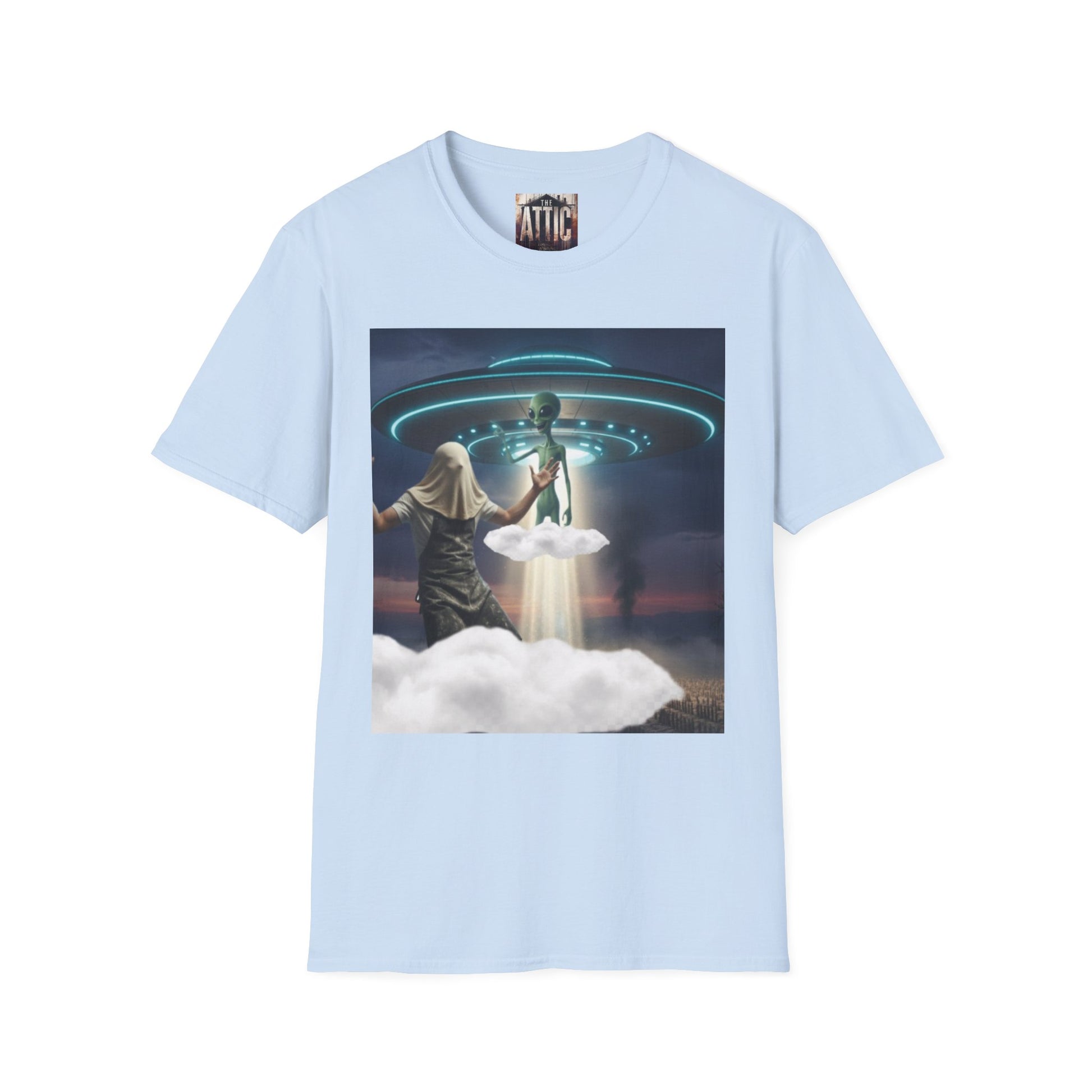 Alien Encounter Unisex Softstyle T-Shirt, Fun Graphic Tee for Sci-Fi Lovers, Unique Gift for UFO Enthusiasts, Trendy Casual Wear, [...]