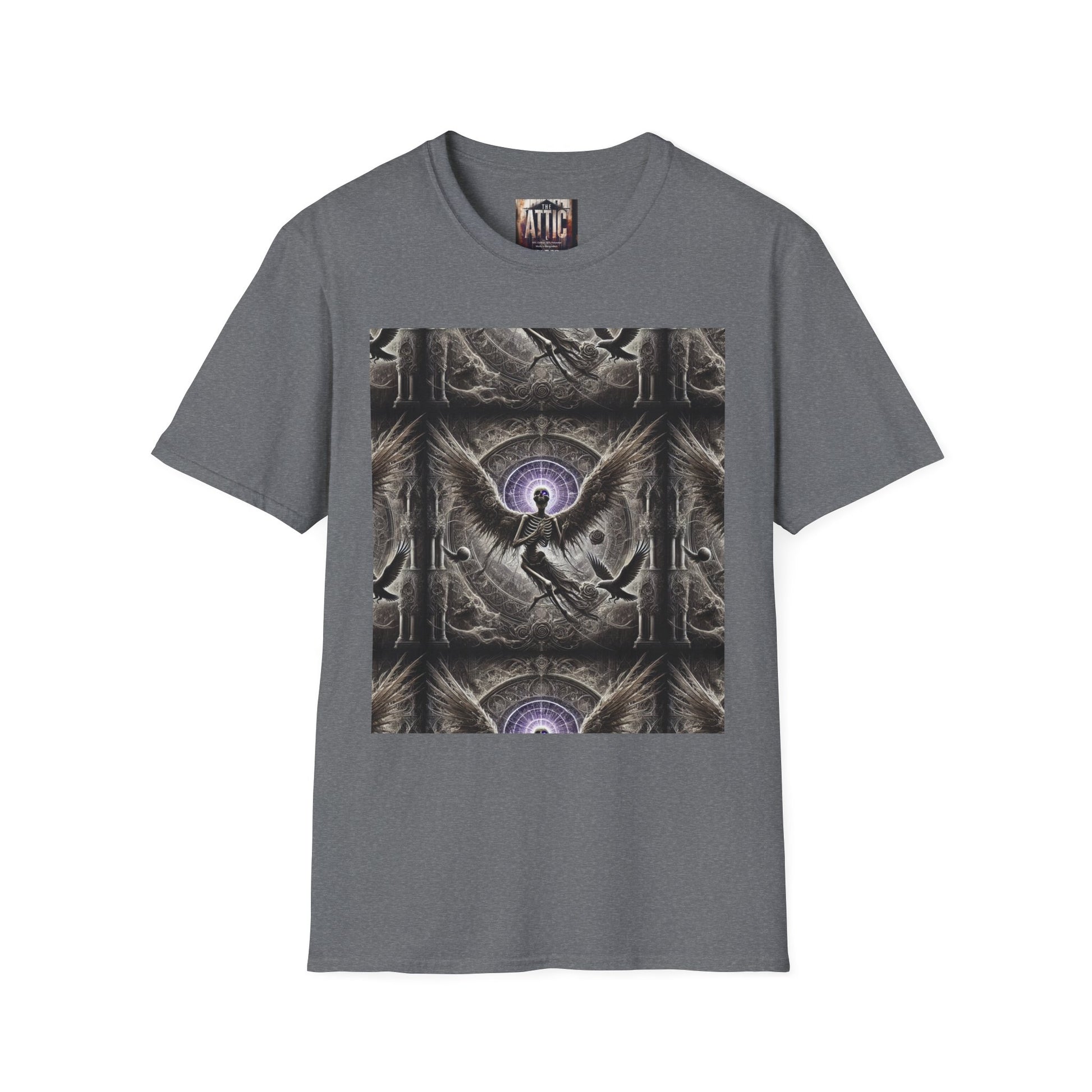 Mystical Angel Graphic T-Shirt, Unisex Softstyle Tee, Spiritual Fashion, Unique