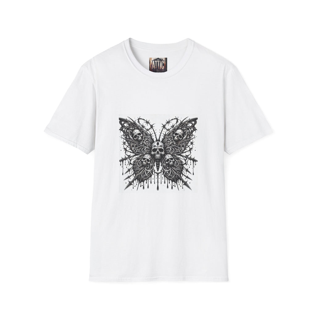 Gothic Butterfly Graphic T-Shirt, Perfect for Music Lovers, Alternative Style,