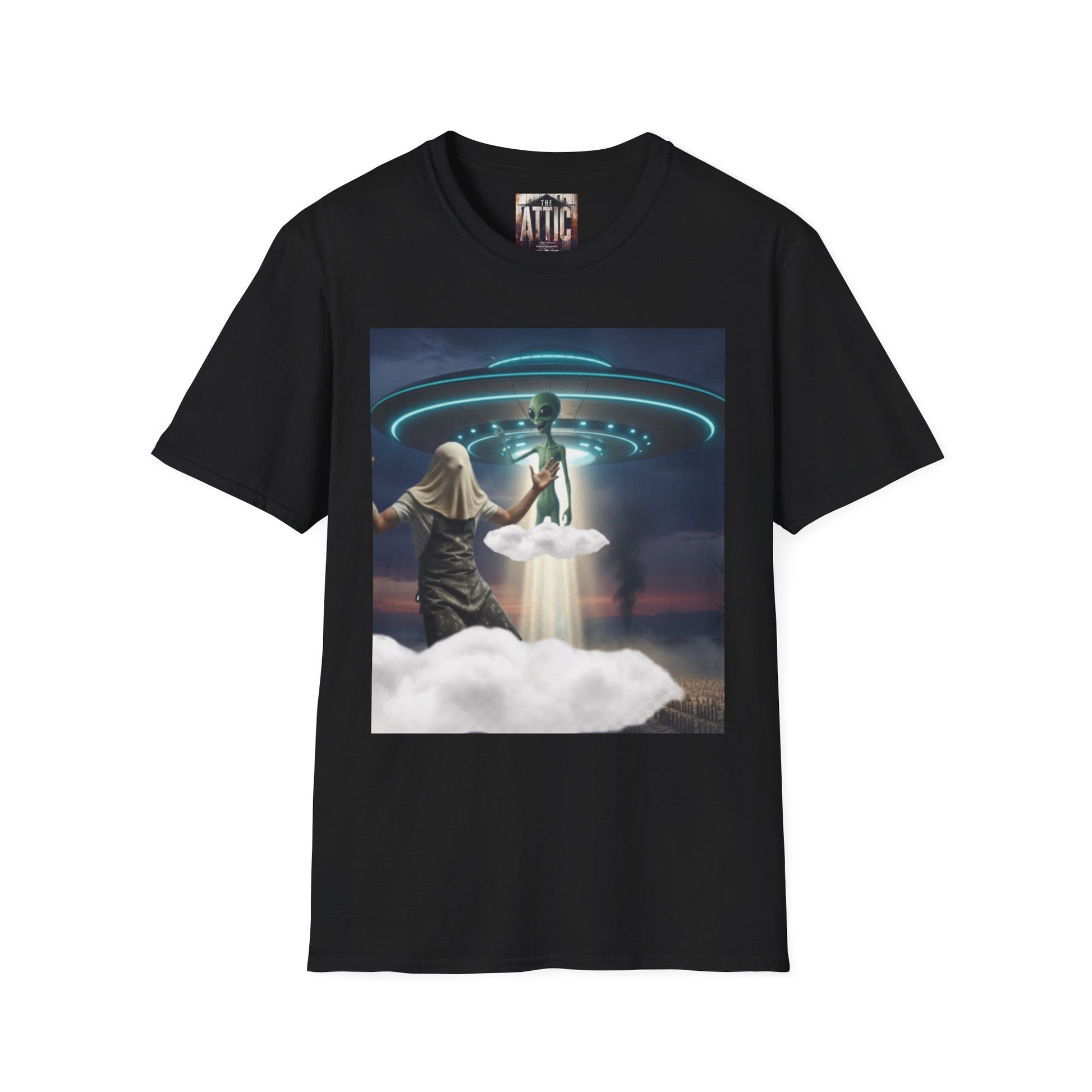 Alien Encounter Unisex Softstyle T-Shirt, Fun Graphic Tee for Sci-Fi Lovers, Unique Gift for UFO Enthusiasts, Trendy Casual Wear, [...]