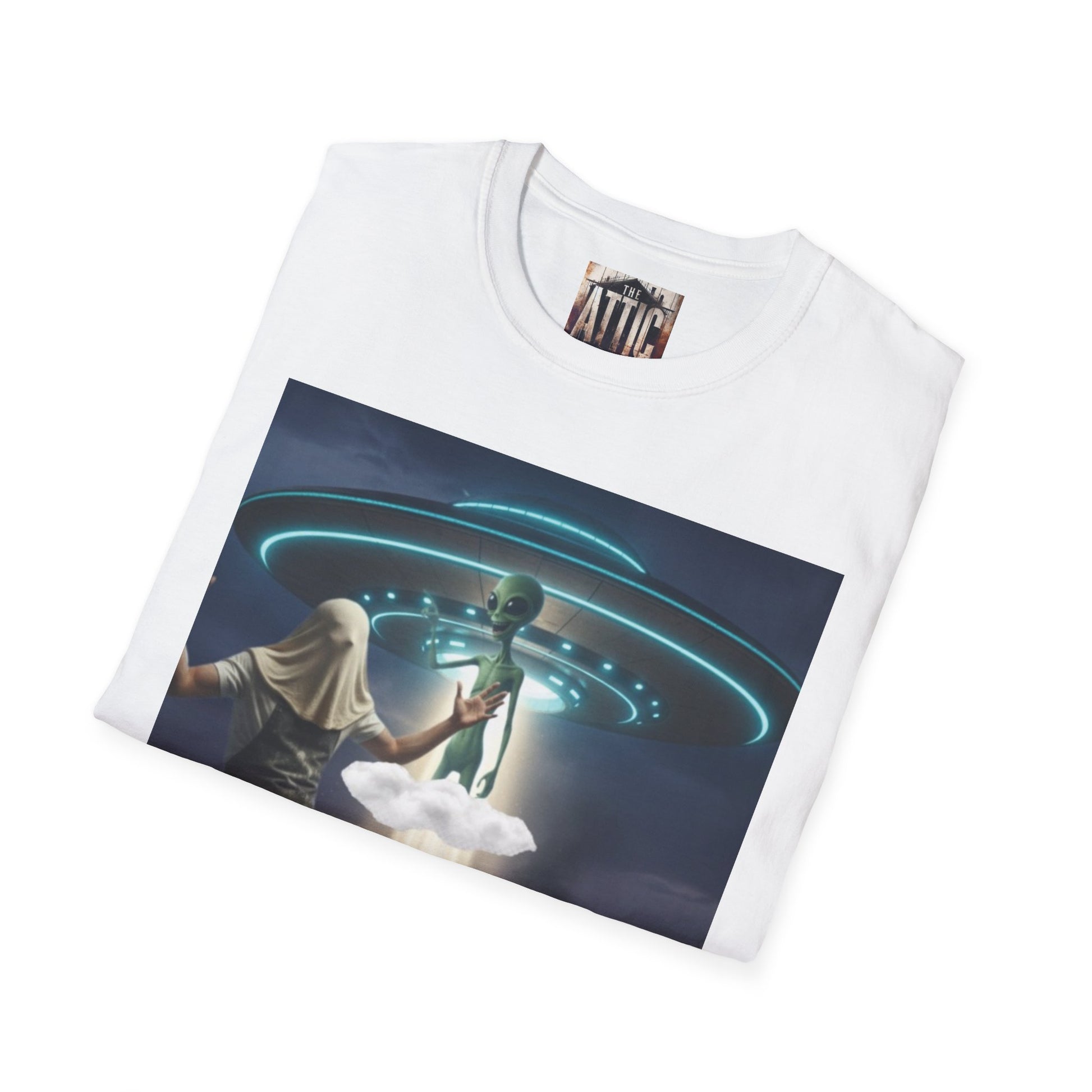 Alien Encounter Unisex Softstyle T-Shirt, Fun Graphic Tee for Sci-Fi Lovers, Unique Gift for UFO Enthusiasts, Trendy Casual Wear, [...]