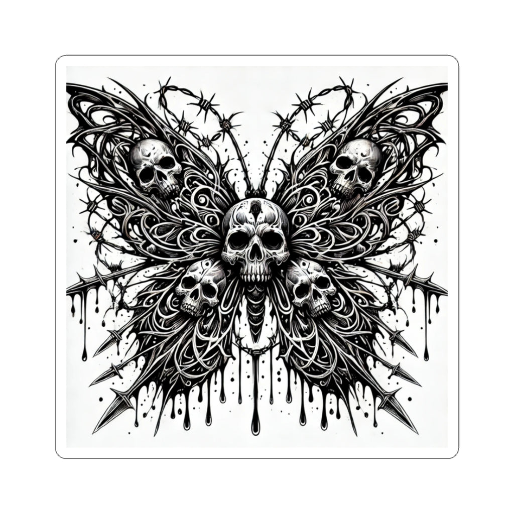 Sticker Set - Butterfly Skeleton in Black and White