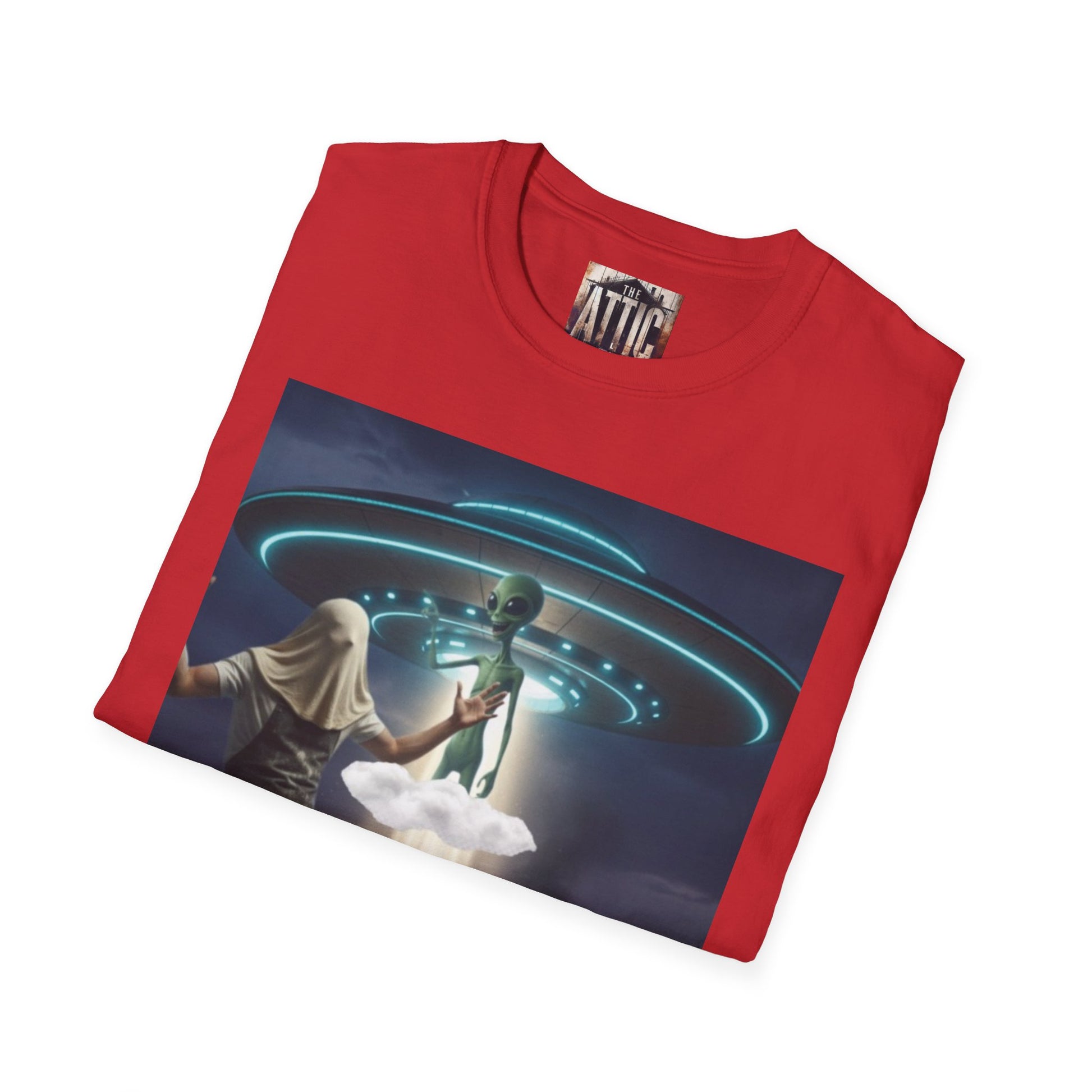 Alien Encounter Unisex Softstyle T-Shirt, Fun Graphic Tee for Sci-Fi Lovers, Unique Gift for UFO Enthusiasts, Trendy Casual Wear, [...]