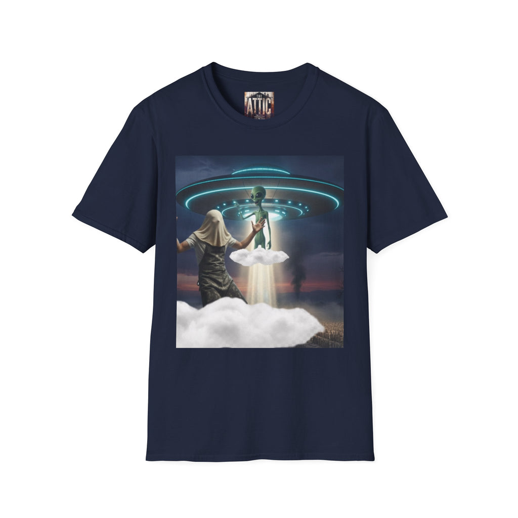 Alien Encounter Unisex Softstyle T-Shirt, Fun Graphic Tee for Sci-Fi Lovers, Unique Gift for UFO Enthusiasts, Trendy Casual Wear, [...]