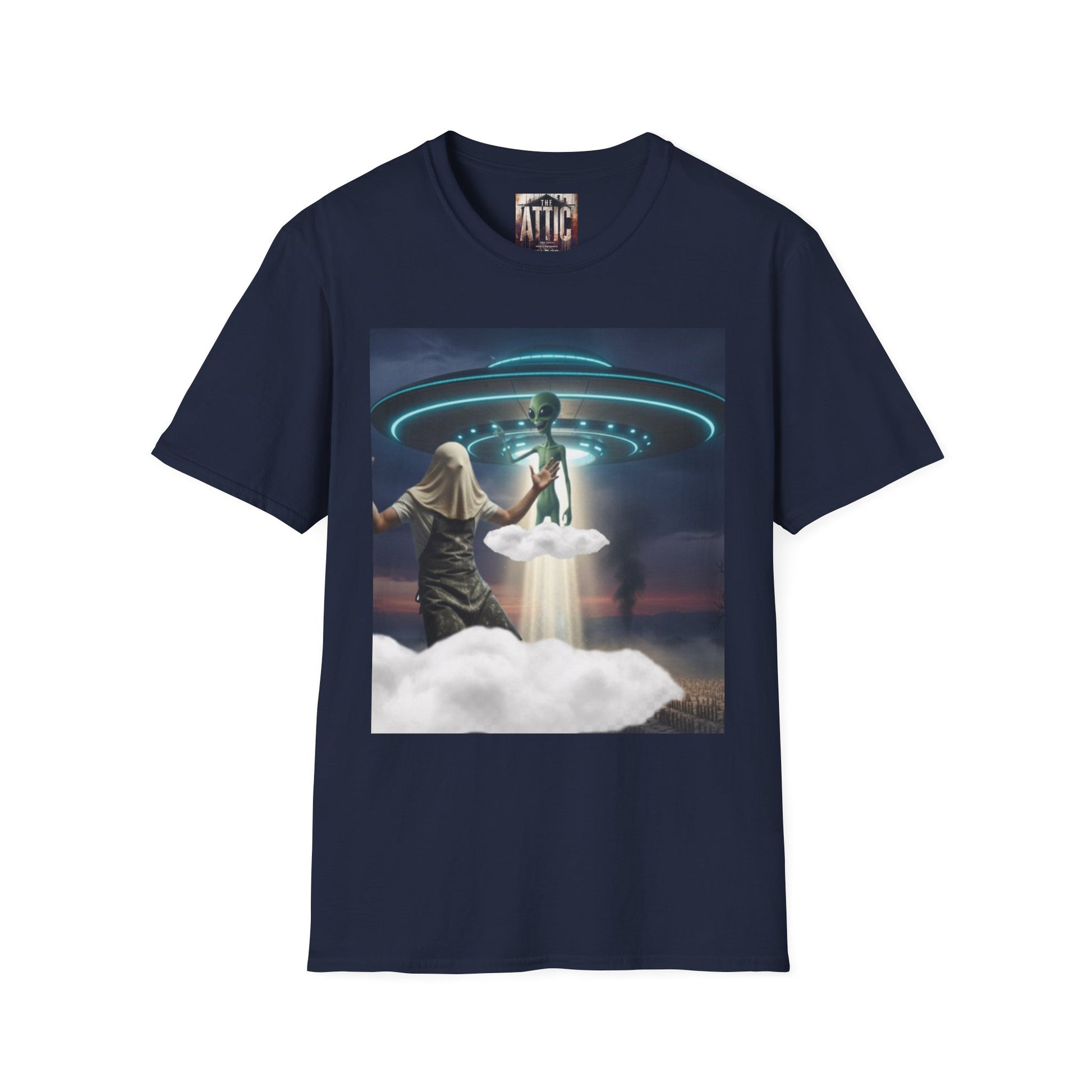 Alien Encounter Unisex Softstyle T-Shirt, Fun Graphic Tee for Sci-Fi Lovers, Unique Gift for UFO Enthusiasts, Trendy Casual Wear, [...]