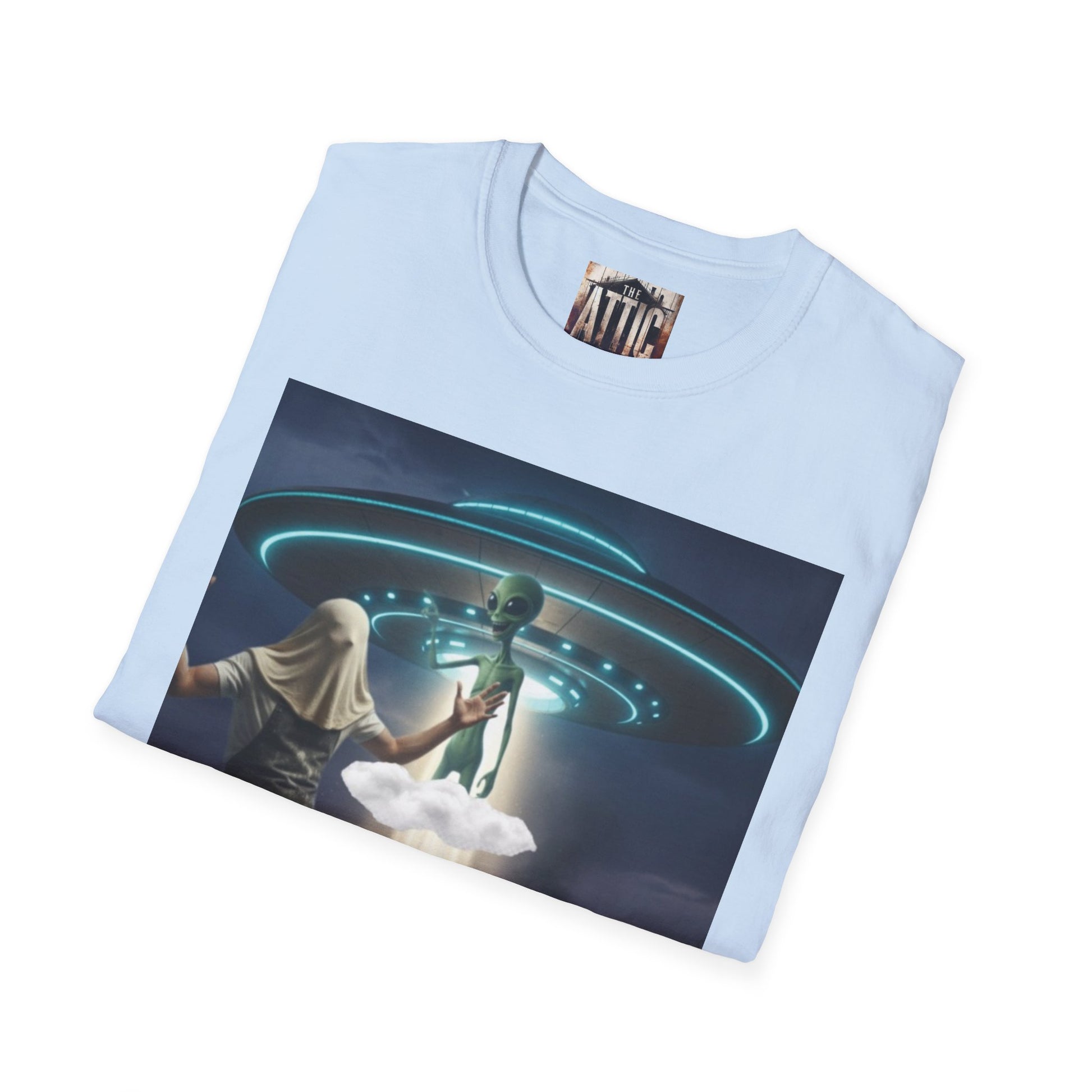 Alien Encounter Unisex Softstyle T-Shirt, Fun Graphic Tee for Sci-Fi Lovers, Unique Gift for UFO Enthusiasts, Trendy Casual Wear, [...]