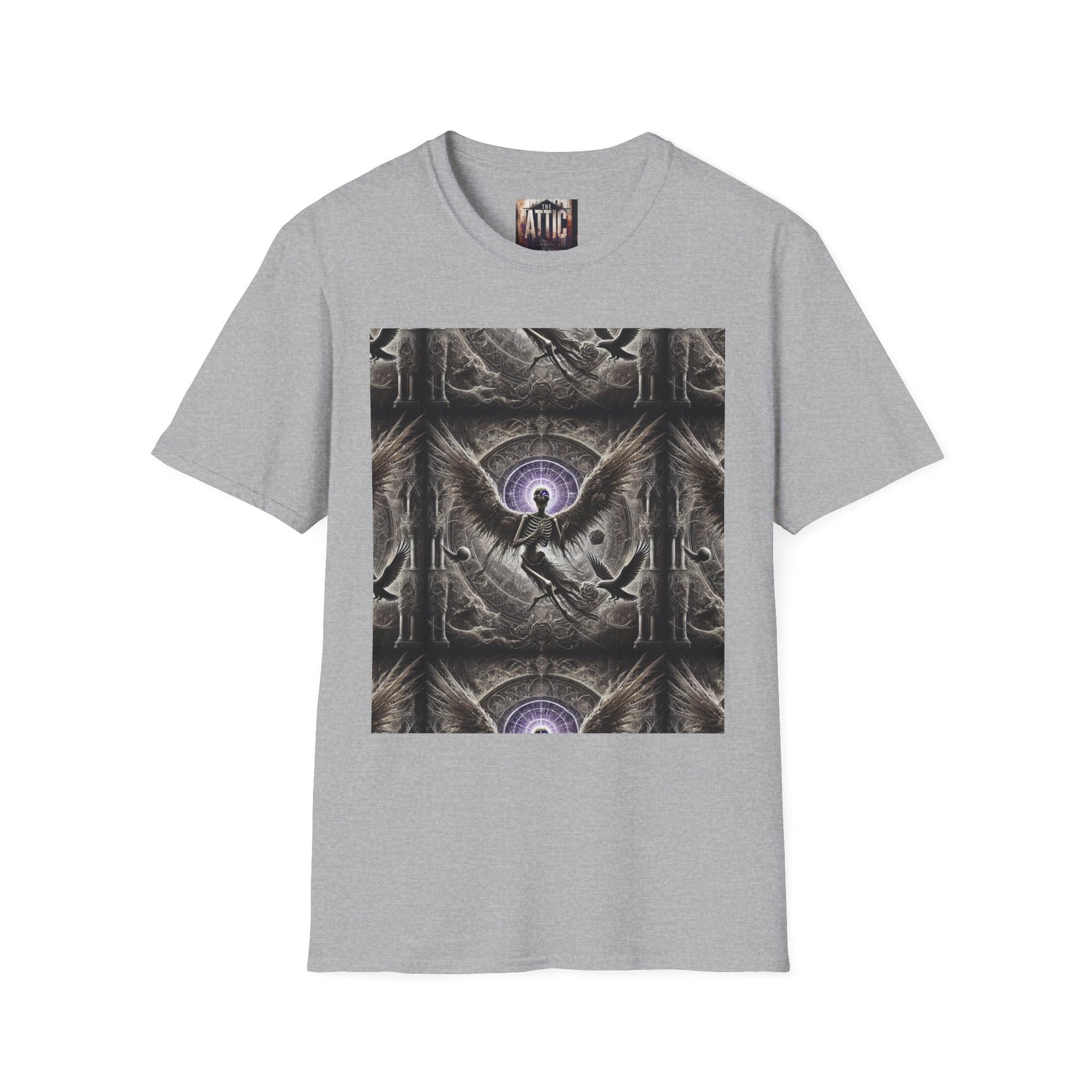 Mystical Angel Graphic T-Shirt, Unisex Softstyle Tee, Spiritual Fashion, Unique